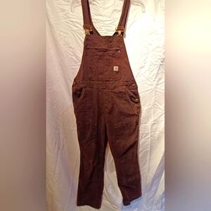 carhartt women's brown overalls - medium short